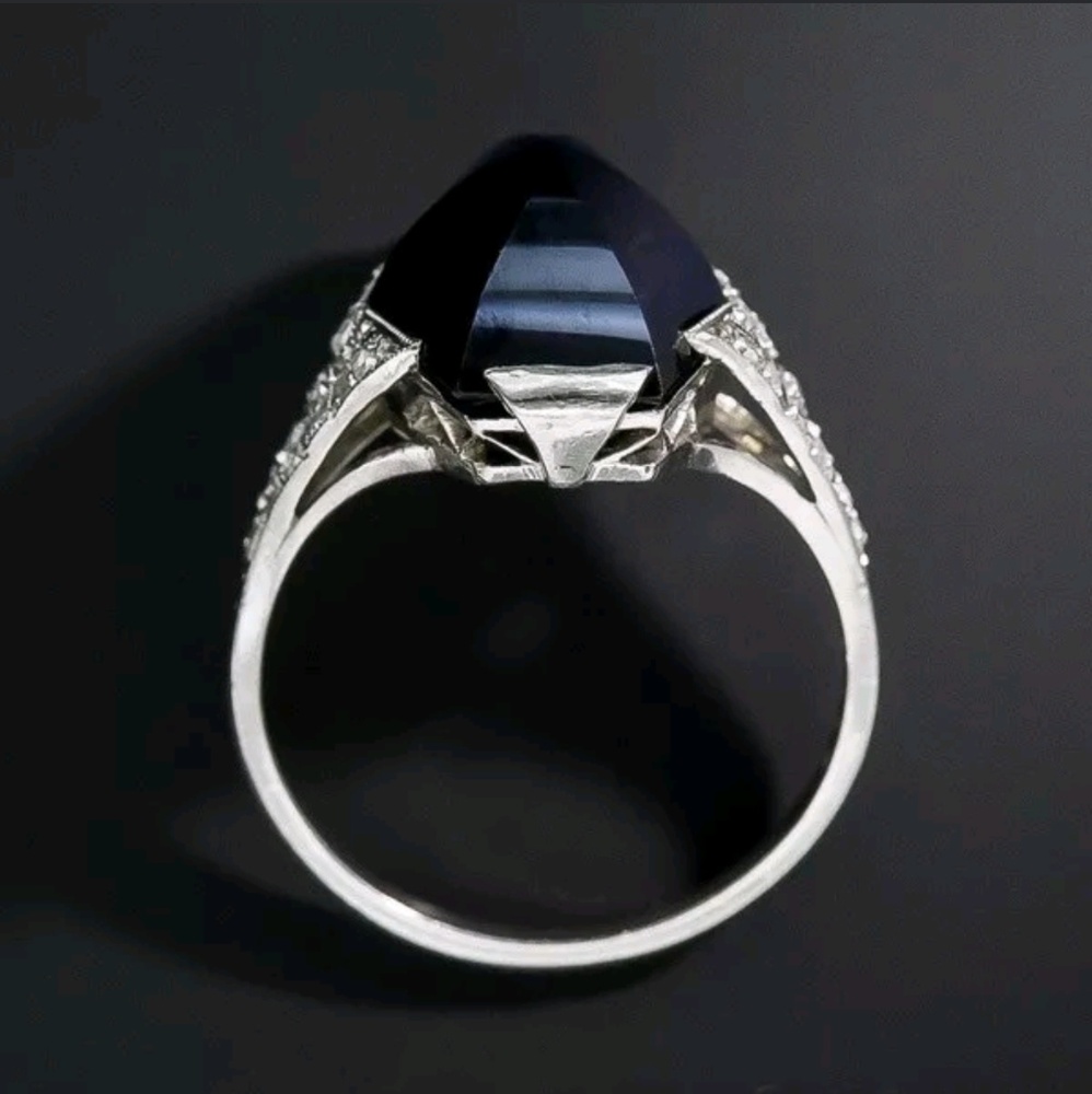 VTG 925 Topaz ART DECO RING - Picture 5 of 8